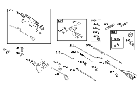 Controls Group Diagram and Parts List for 305447-0632-F1 200000 - 399999 Briggs and Stratton Engine